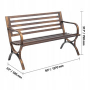 ŁAWKA OGRODOWA VEVOR 127 CM MOCNA STALOWA NOŚNOŚĆ 250 KG ANTYCZNY BRĄZ