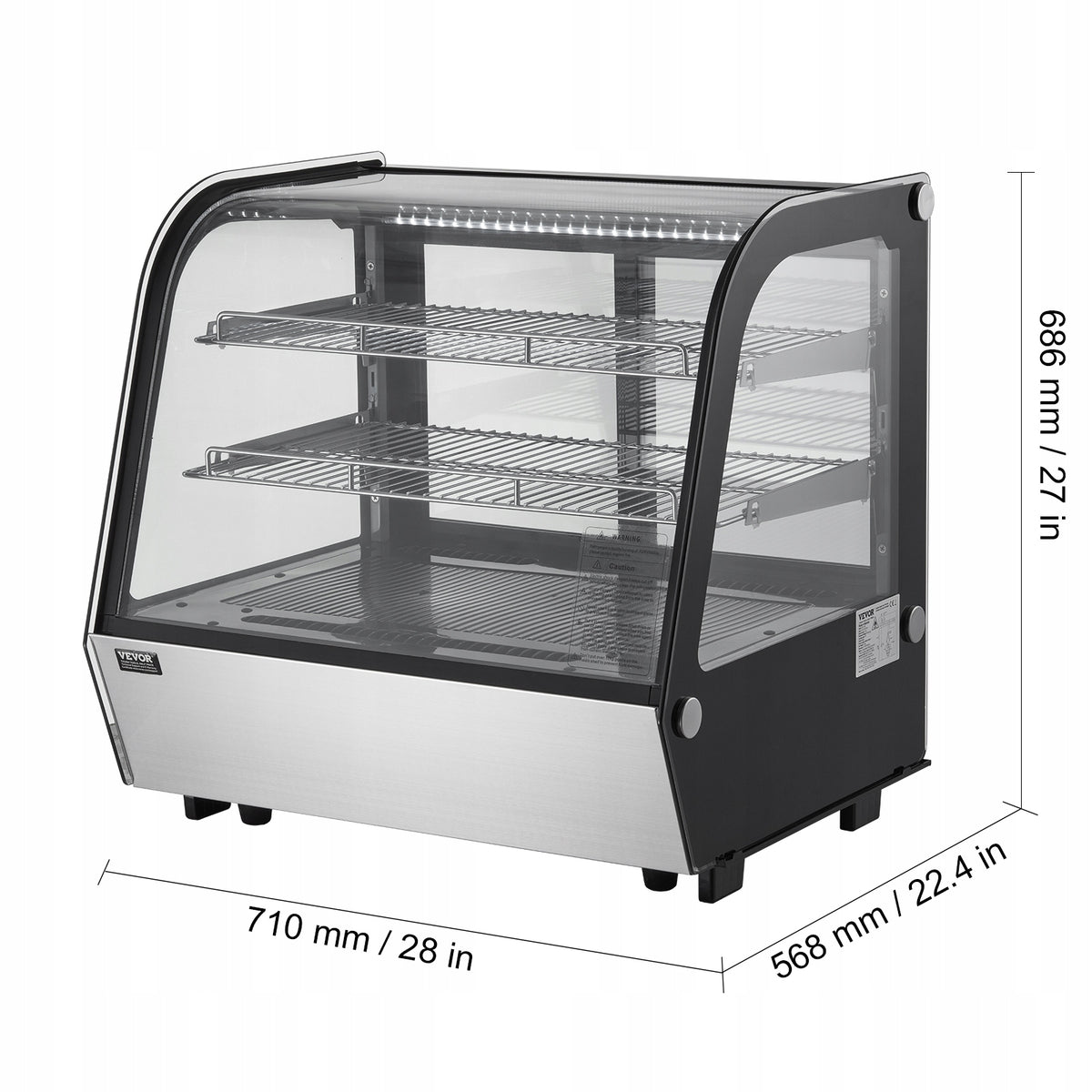 VEVOR WITRYNA CHŁODNICZA NABLATOWA 115L LED TURBO CHŁODZENIE PROFESJONALNA