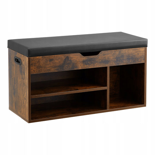 ŁAWKA NA BUTY VEVOR Z PÓŁKAMI I SCHOWKIEM 805X305X445MM MOCNA BRĄZOWA