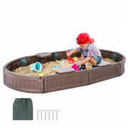 PROFESJONALNA PIASKOWNICA VEVOR Z POKRYWĄ 183X105X23 CM OWALNA HDPE