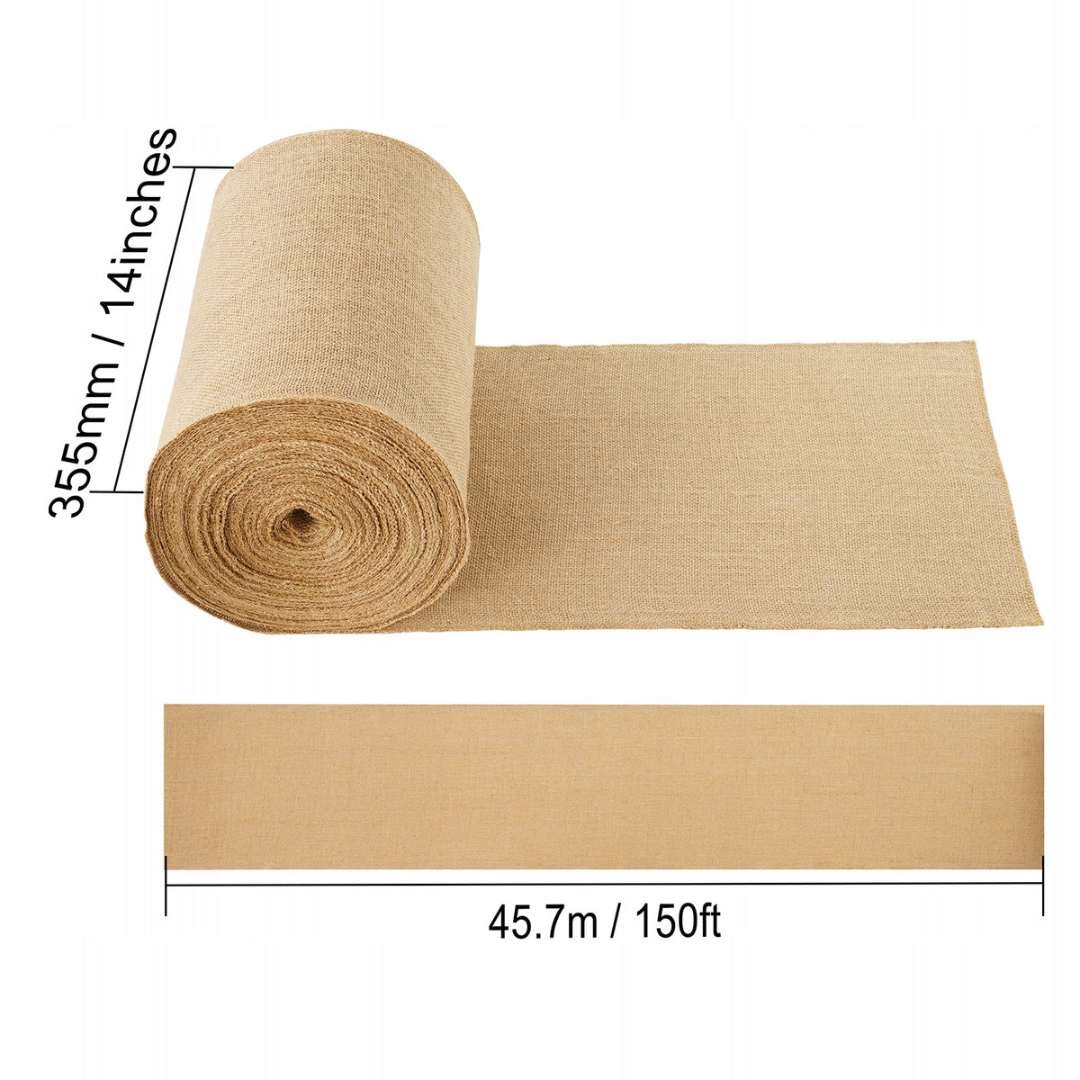 VEVOR TKANINA JUTOWA ROLKA 14X4570CM NATURALNA MOCNA WYSOKA GĘSTOŚĆ PREMIUM