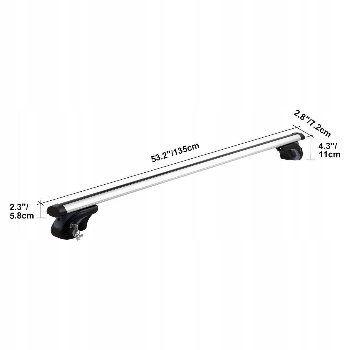 VEVOR UNIWERSALNY ALUMINIOWY BAGAŻNIK DACHOWY 135CM NOŚNOŚĆ 90KG ZAMEK