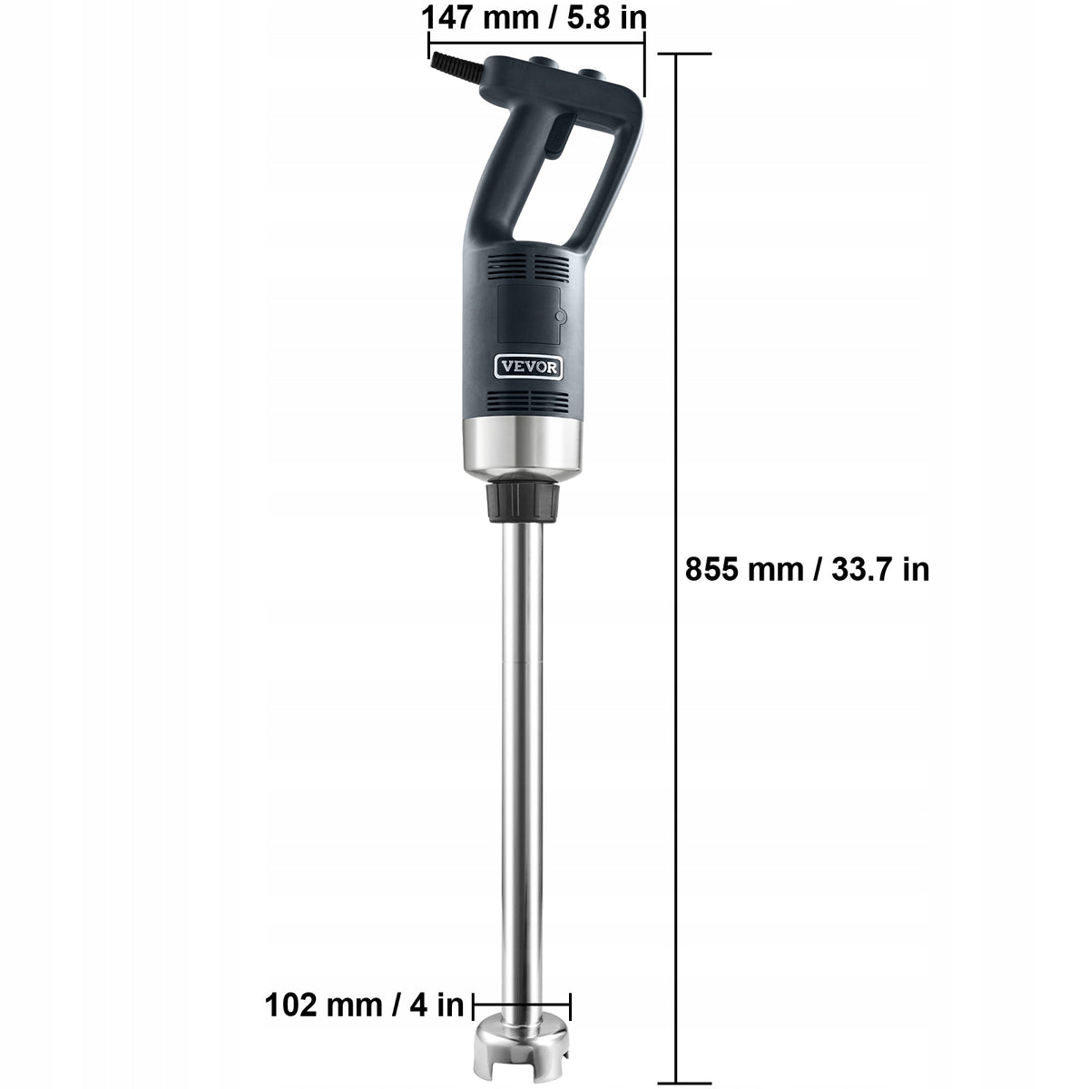BLENDER RĘCZNY VEVOR 750W MOCNY Z REGULACJĄ PRĘDKOŚCI I OSTRZAMI STAL 304