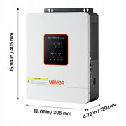 FALOWNIK HYBRYDOWY VEVOR 3000W 24V DC DO 230V AC Z MPPT I LCD PREMIUM