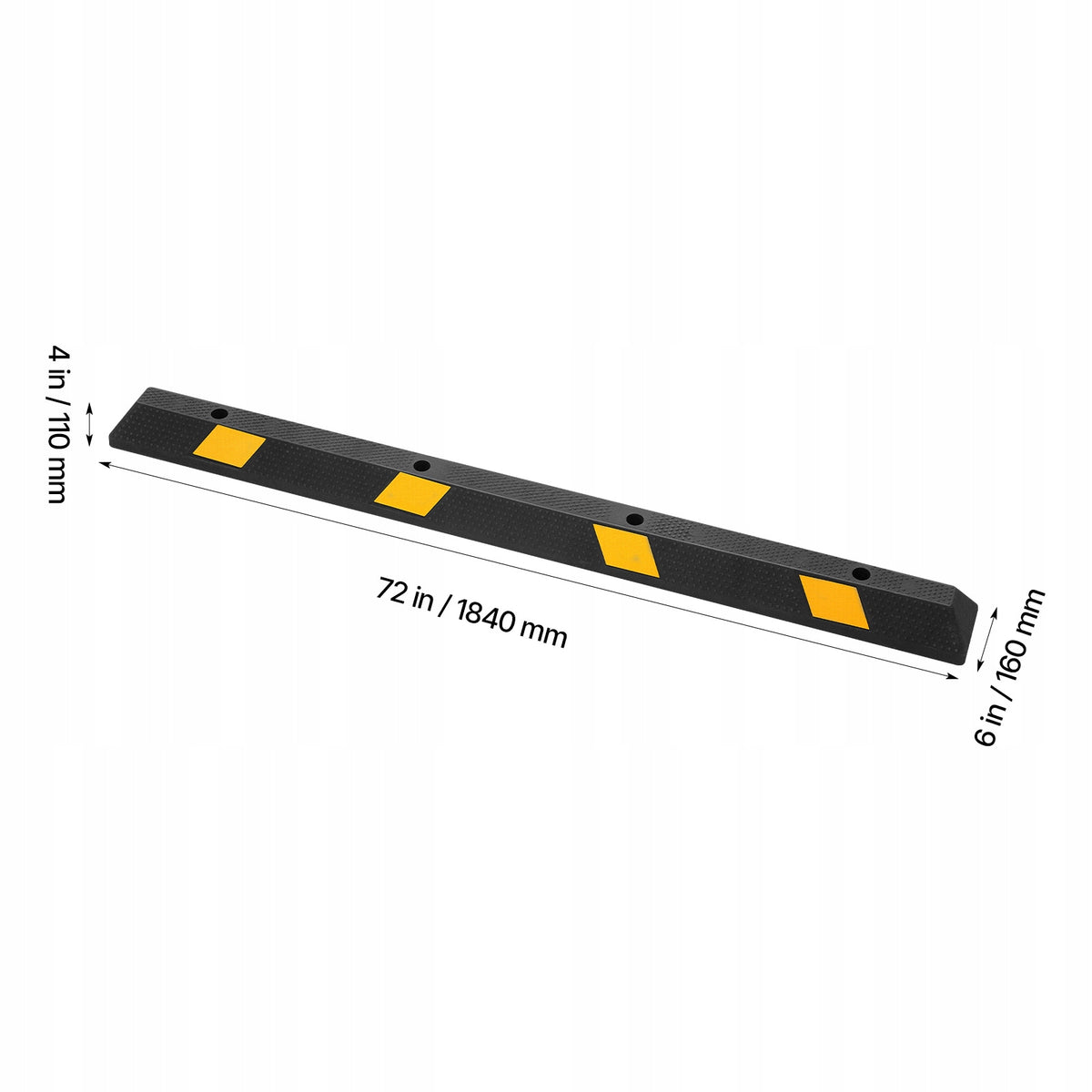 VEVOR BLOKADA KOŁA 184X16X11 CM PROFESJONALNY OGRANICZNIK PARKINGOWY GUMA