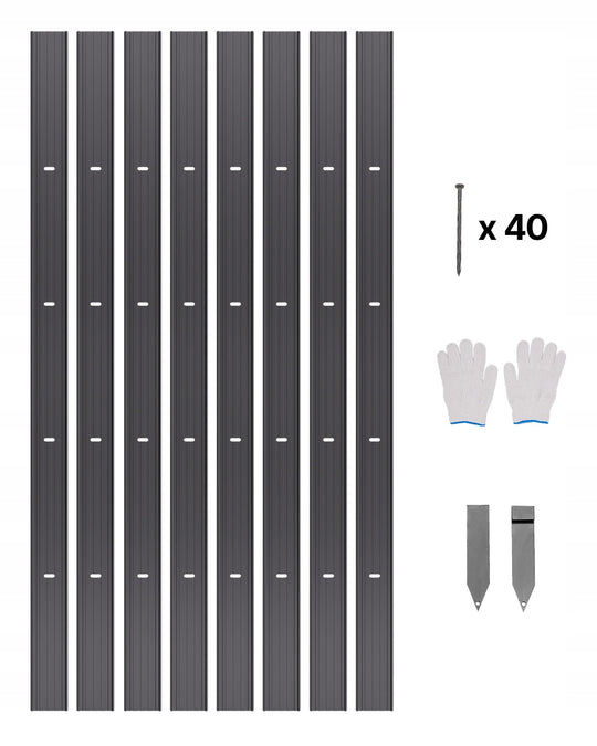SOLIDNE ALUMINIOWE OBRZEŻE OGRODOWE VEVOR 8 OPAKOWAŃ 183 CM ZESTAW PREMIUM