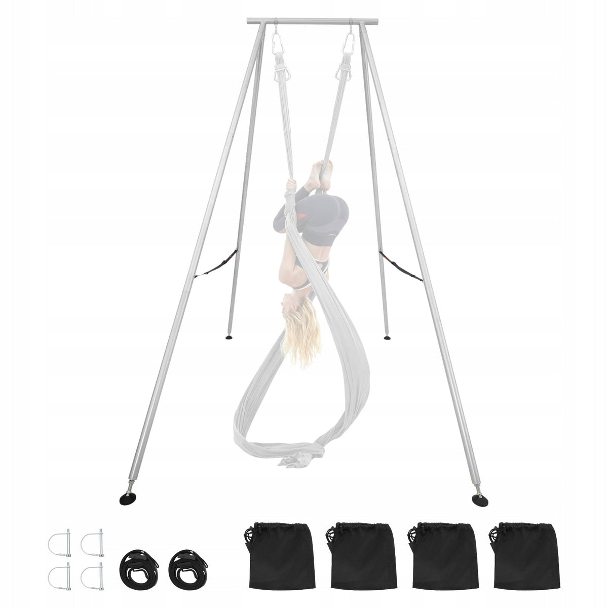 STOJAK DO JOGI VEVOR YOGA STAND SWING 291 CM MOCNY STALOWY RAMA ODŁĄCZANA