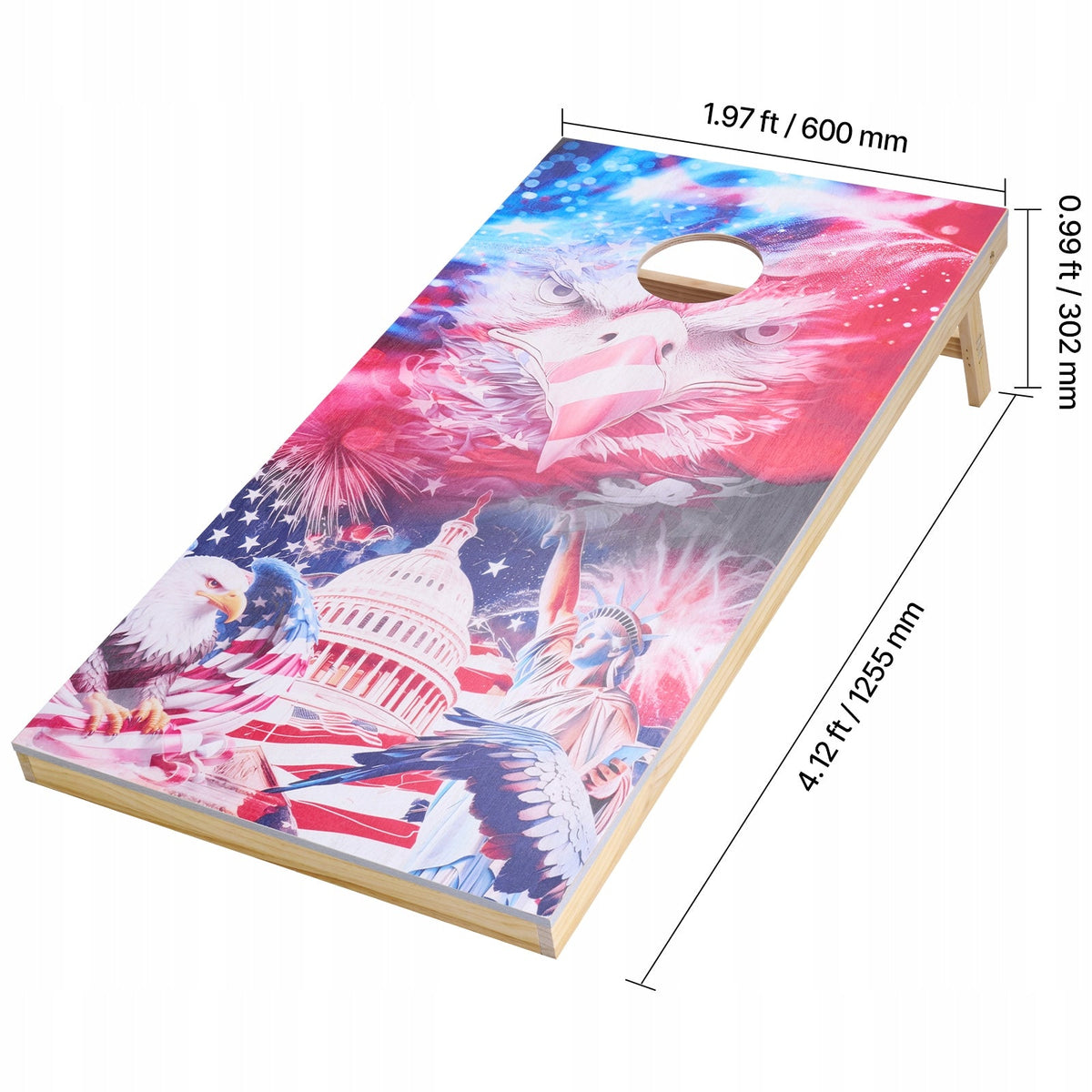 ZESTAW DO GRY W CORNHOLE VEVOR 1255X600X302 MM SOLIDNY DREWNIANY ZESTAW