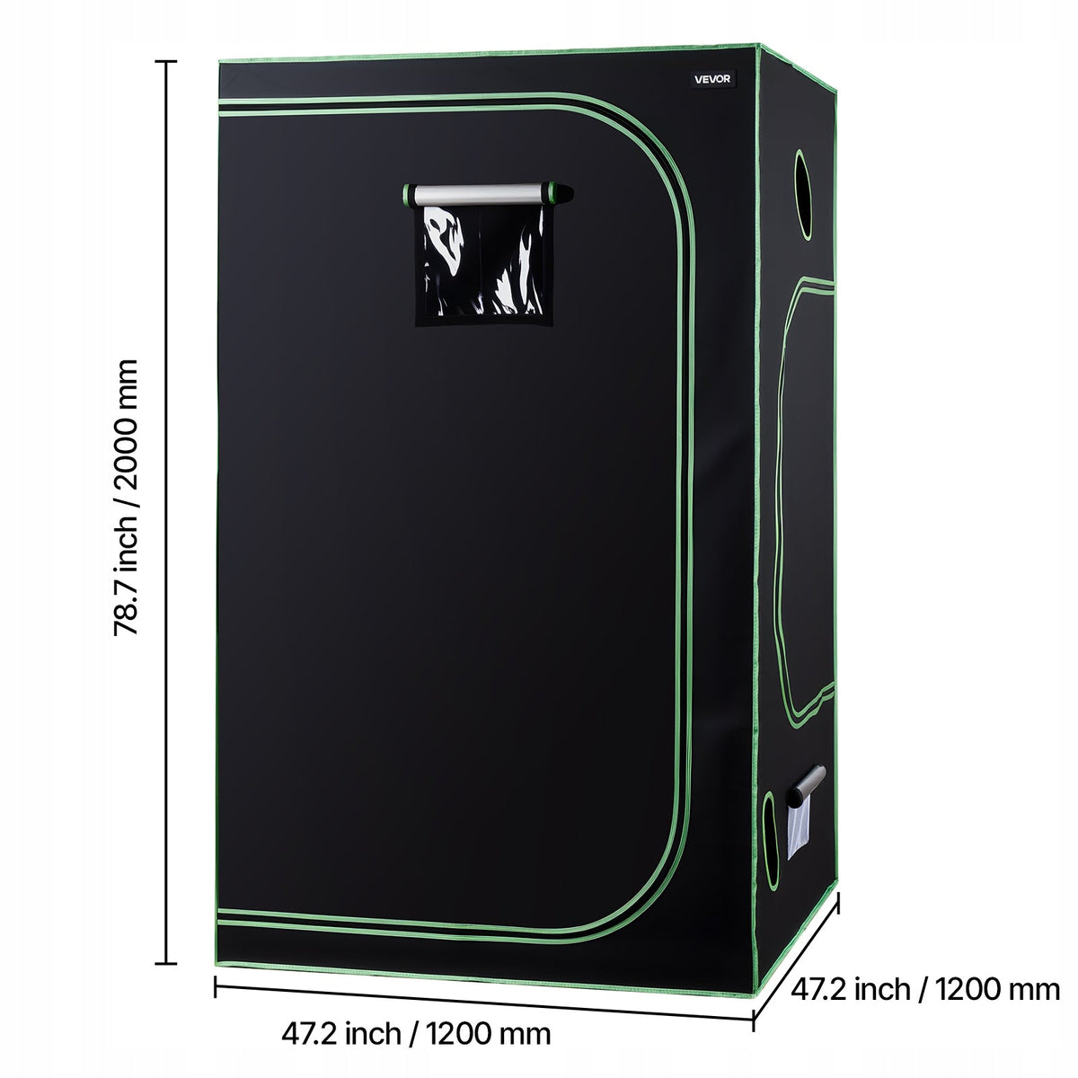 NAMIOT UPRAWOWY VEVOR 120X120X200 CM GROWBOX 600D WYSOCE ODBLASKOWY SOLIDNY