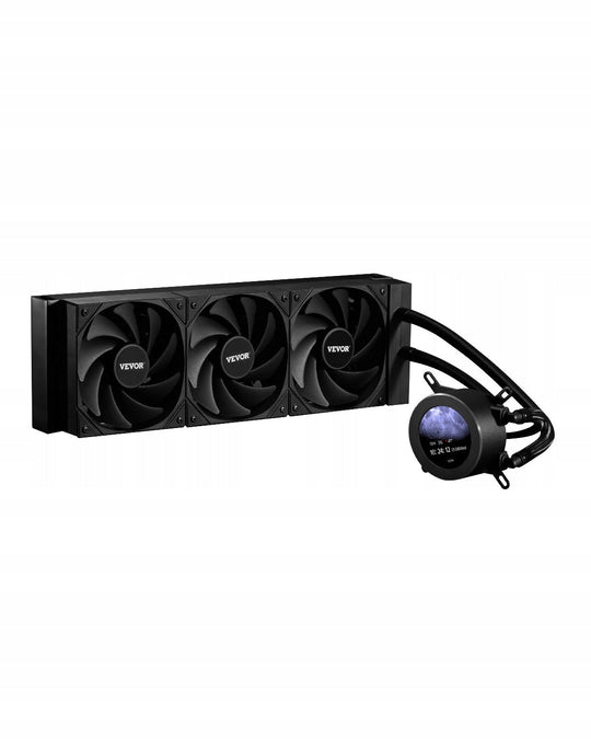 PROFESJONALNA CHŁODNICA WODNA PROCESORA VEVOR AIO 3X120MM LCD PWM INTEL AMD