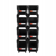 PUDEŁKA DO UKŁADANIA W STOSY VEVOR 8 SZT 276X140X130 MM MOCNE I PRAKTYCZNE