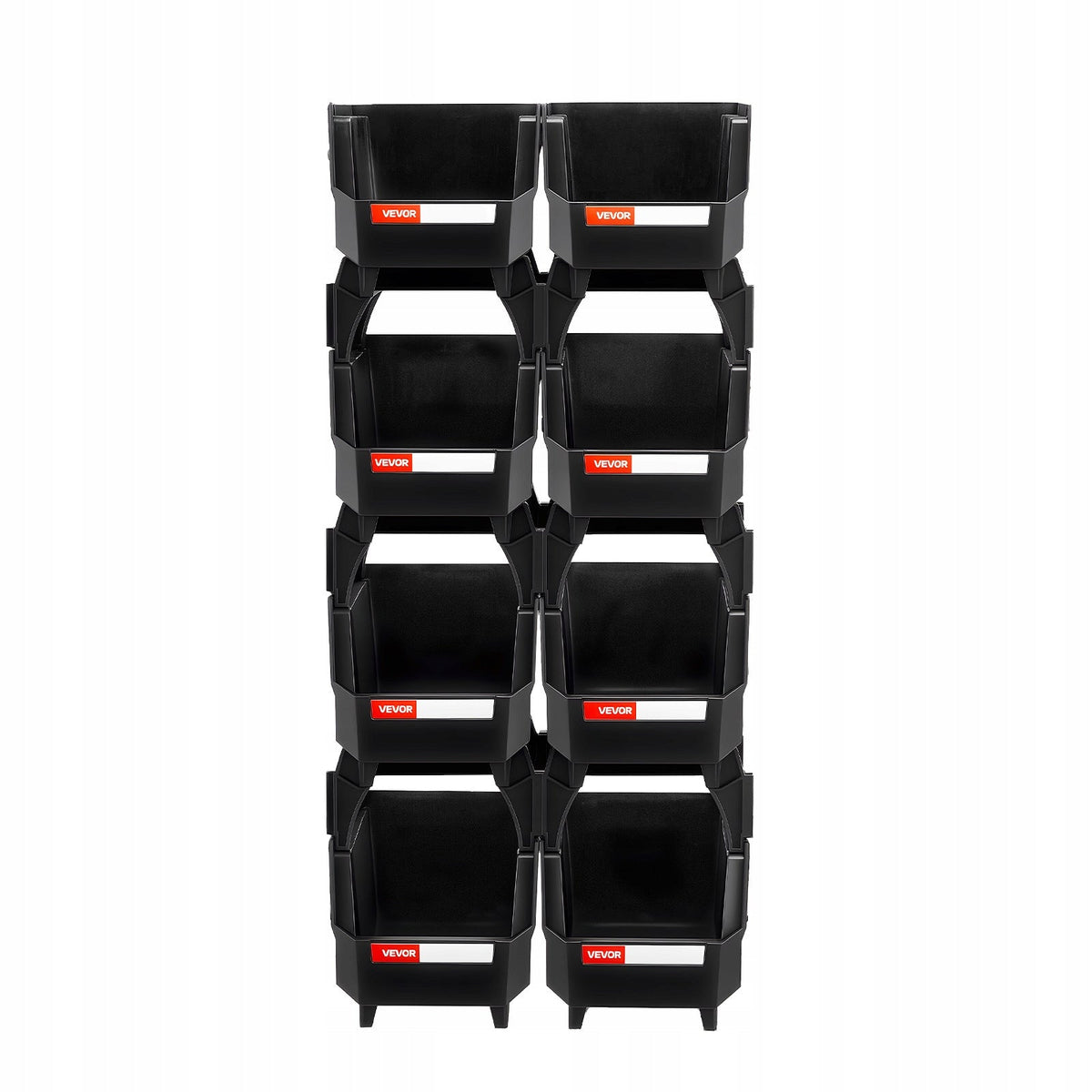 PUDEŁKA DO UKŁADANIA W STOSY VEVOR 8 SZT 276X140X130 MM MOCNE I PRAKTYCZNE