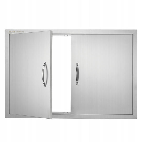 DRZWI DOSTĘPOWE DO GRILLA VEVOR 889X610 MM PODWÓJNE STAL NIERDZEWNA PREMIUM