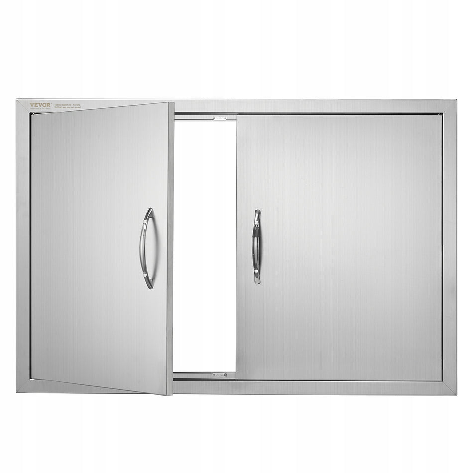 DRZWI DOSTĘPOWE DO GRILLA VEVOR 889X610 MM PODWÓJNE STAL NIERDZEWNA PREMIUM