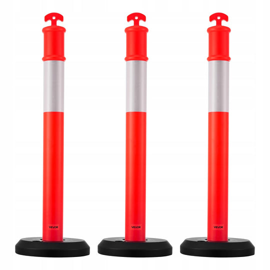 SŁUPKI OGRANICZAJĄCE RUCH VEVOR ZESTAW 3 SZT 114 CM PODSTAWA WYPEŁNIANA