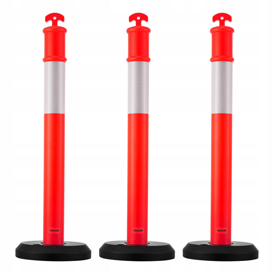 SŁUPKI OGRANICZAJĄCE RUCH VEVOR ZESTAW 3 SZT 114 CM PODSTAWA WYPEŁNIANA