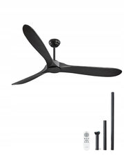 WENTYLATOR SUFITOWY VEVOR 180 CM 3 ŁOPATKI LITE DREWNO 6-BIEGOWY PILOT