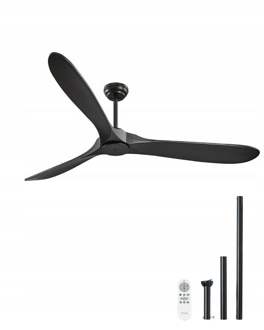 WENTYLATOR SUFITOWY VEVOR 180 CM 3 ŁOPATKI LITE DREWNO 6-BIEGOWY PILOT