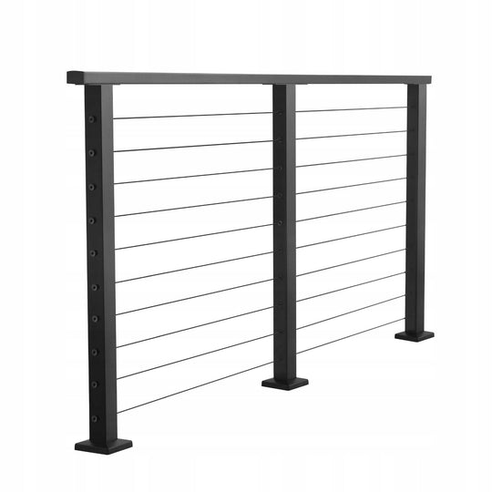 PROFESJONALNY KOMPLETNY ZESTAW BALUSTRAD VEVOR 198 CM MATOWA CZARNA STAL
