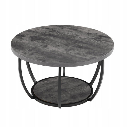 VEVOR STOLIK KAWOWY DWUPOZIOMOWY OKRĄGŁY SOLIDNY METALOWY RAMA 80.5CM
