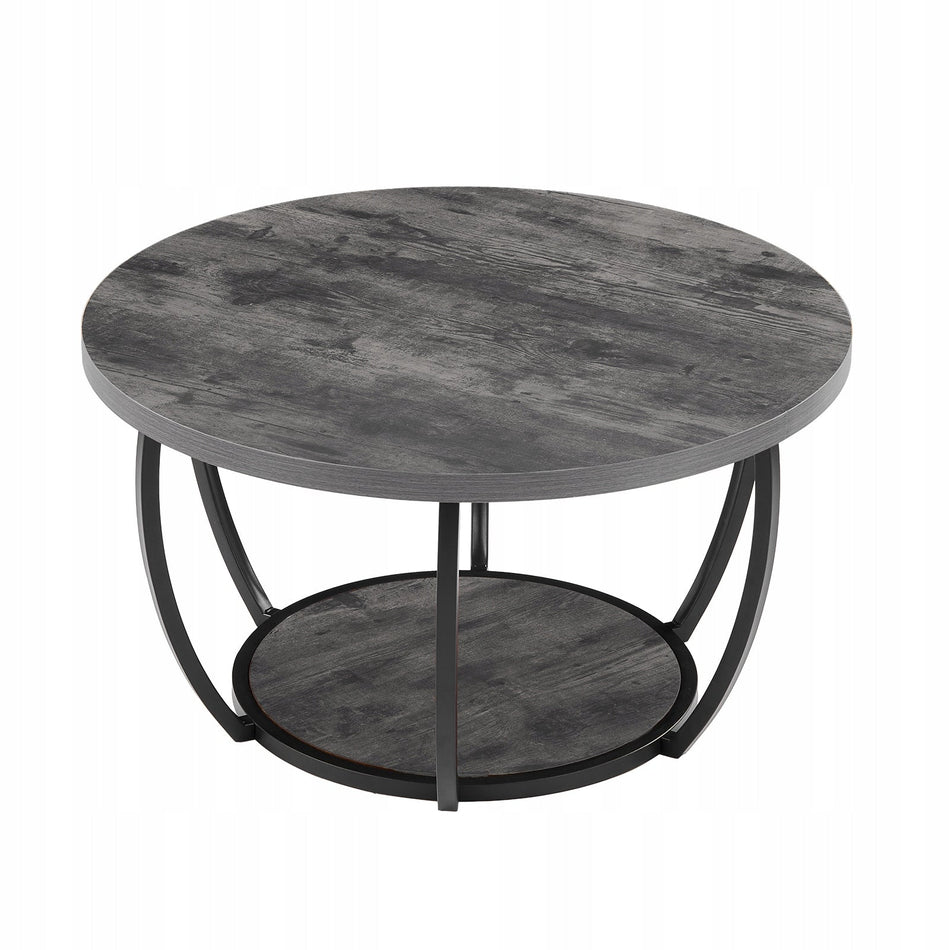 VEVOR STOLIK KAWOWY DWUPOZIOMOWY OKRĄGŁY SOLIDNY METALOWY RAMA 80.5CM