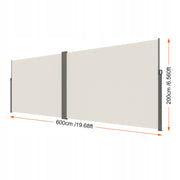 MARKIZA BOCZNA VEVOR 200X600 CM PREMIUM WODOODPORNA TKANINA POLIESTROWA