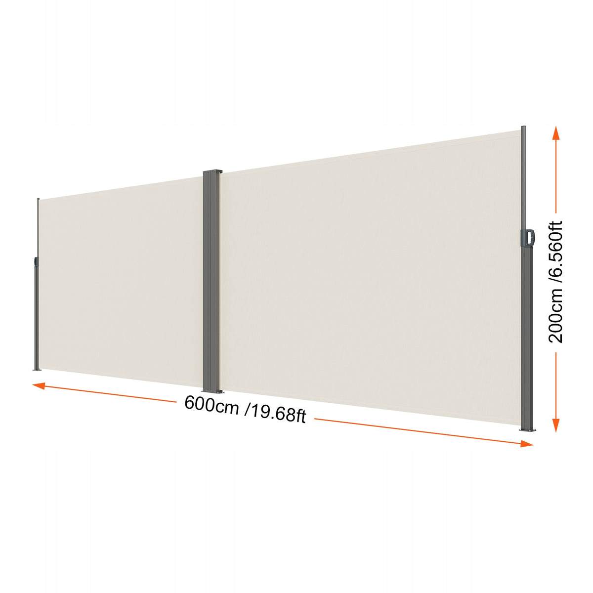 MARKIZA BOCZNA VEVOR 200X600 CM PREMIUM WODOODPORNA TKANINA POLIESTROWA