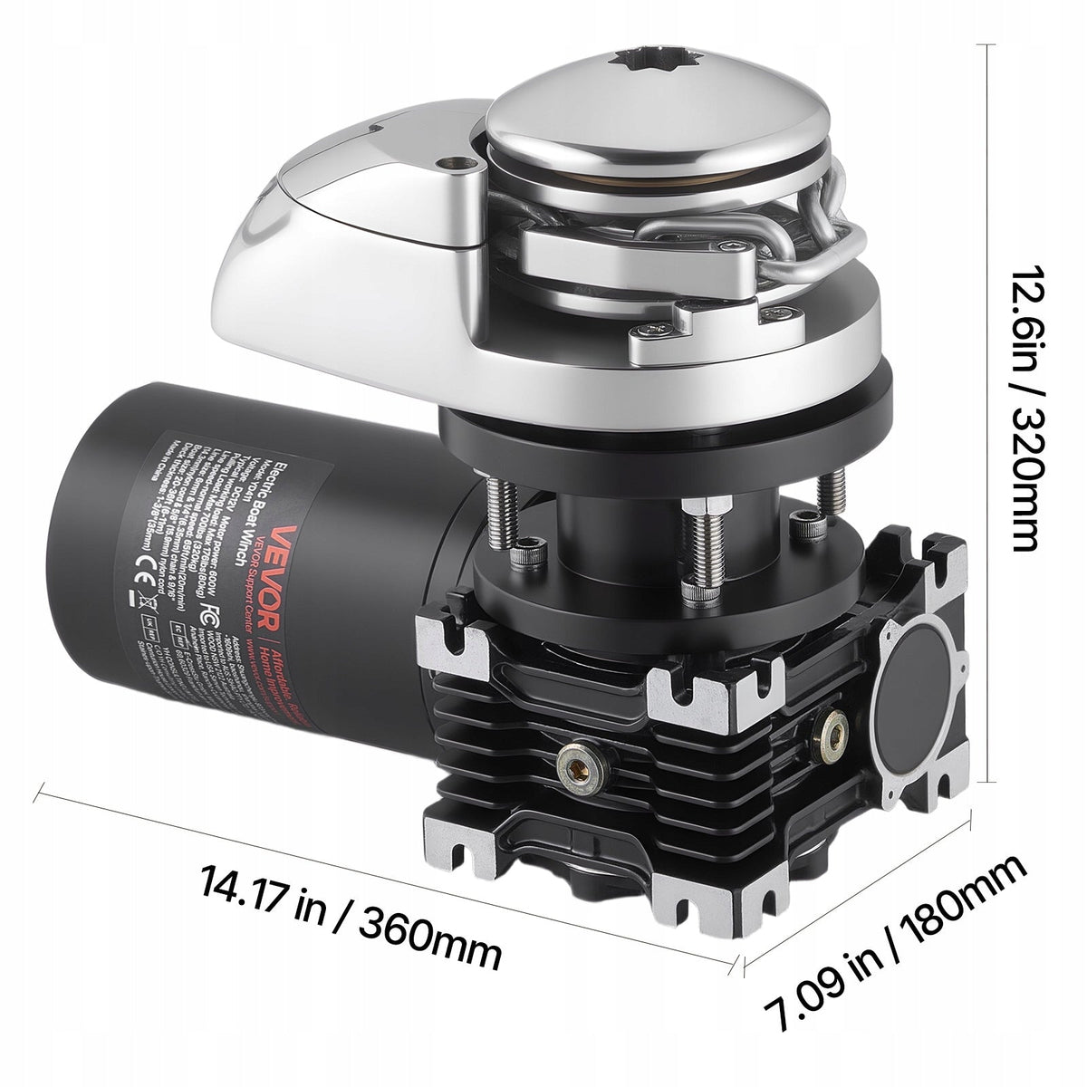 ELEKTRYCZNA WCIĄGARKA KOTWICZNA VEVOR 12V 1100W STAL NIERDZEWNA 80KG 320KG