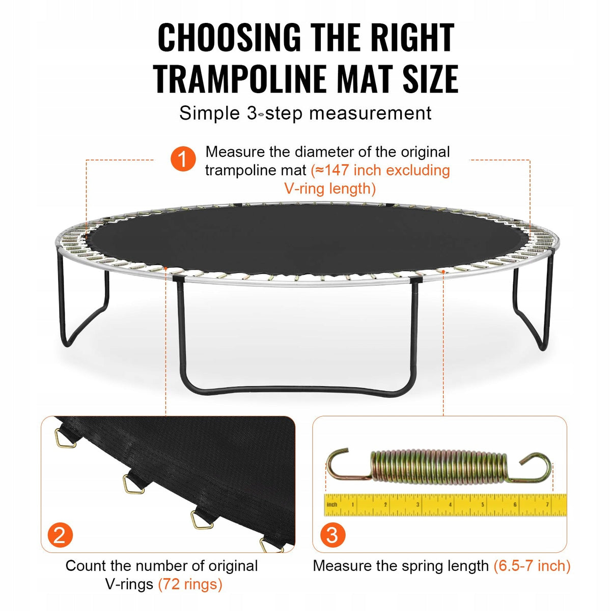 VEVOR MATA DO SKAKANIA DO TRAMPOLINY OKRĄGŁEJ 426CM 14FT WYMIENNA PREMIUM