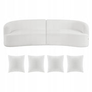 VEVOR SOFA MODUŁOWA ZAKRZYWIONA 284 CM BIAŁA Z 4 PODUSZKAMI DUŻY FOTEL