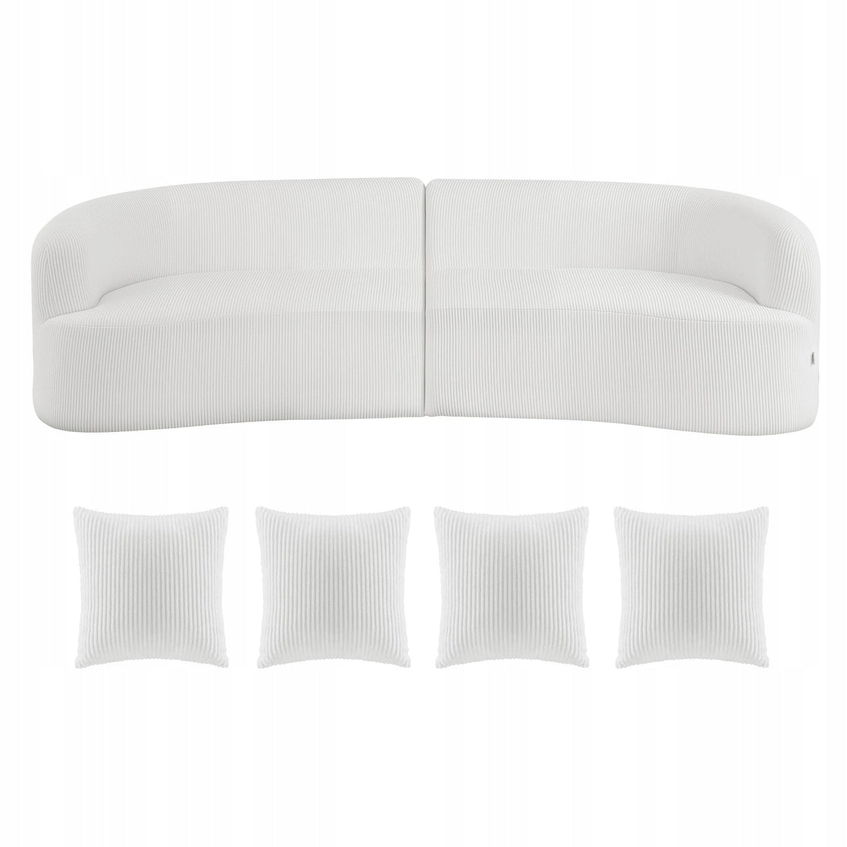 VEVOR SOFA MODUŁOWA ZAKRZYWIONA 284 CM BIAŁA Z 4 PODUSZKAMI DUŻY FOTEL