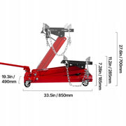 PODNOŚNIK SAMOCHODOWY VEVOR HYDRAULICZNY 1T NISKI PROFIL ŻELIWNE KOŁA