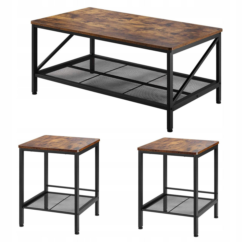 ZESTAW STOLIKÓW KAWOWYCH VEVOR 3 ELEMENTY 105 CM MOCNY INDUSTRIALNY