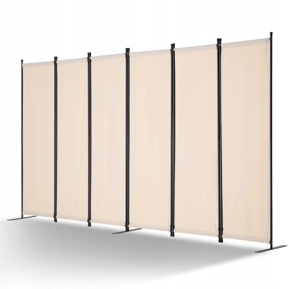 VEVOR ŚCIANA DZIAŁOWA 6-PANELOWA SKŁADANA MOCNA RAMA BEŻOWA 3110X1805X450MM