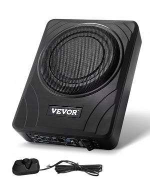 VEVOR SUBWOOFER SAMOCHODOWY POD SIEDZENIE 300W SMUKŁY ZASILACZ PILOT 8 CALI