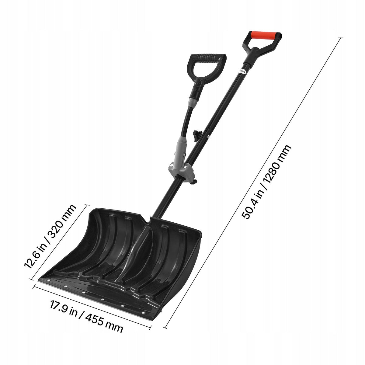 ŁOPATA DO ŚNIEGU VEVOR 455X320 MM MOCNY PLASTIK ALUMINIOWE OSTRZE D-UCHWYT