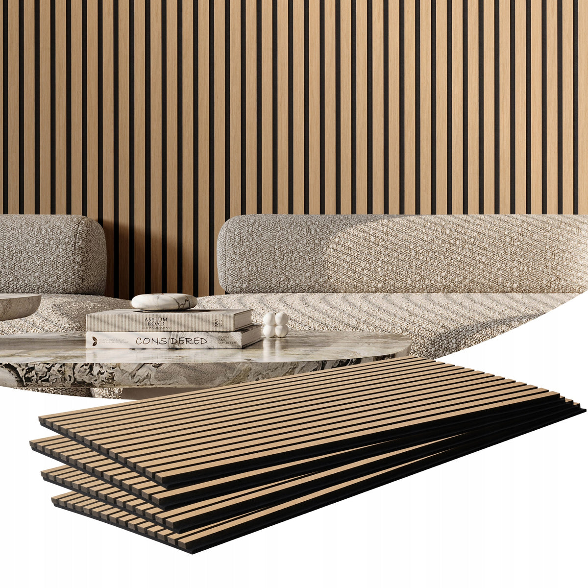 PROFESJONALNE PANELE AKUSTYCZNE VEVOR MDF 1200X600 MM PANELE ŚCIENNE DĄB