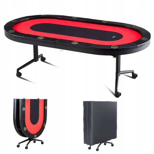 VEVOR PROFESJONALNY SKŁADANY STÓŁ POKEROWY 2290X1220X800 MM NA 10 GRACZY
