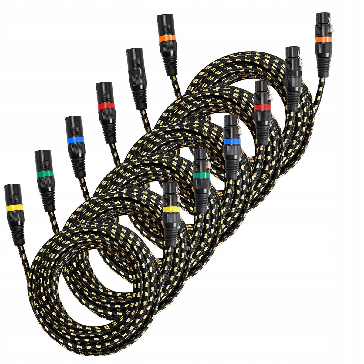VEVOR KABEL XLR 7 62 M 6 SZT EKRANOWANY ZBALANSOWANY MIKROFONOWY DMX