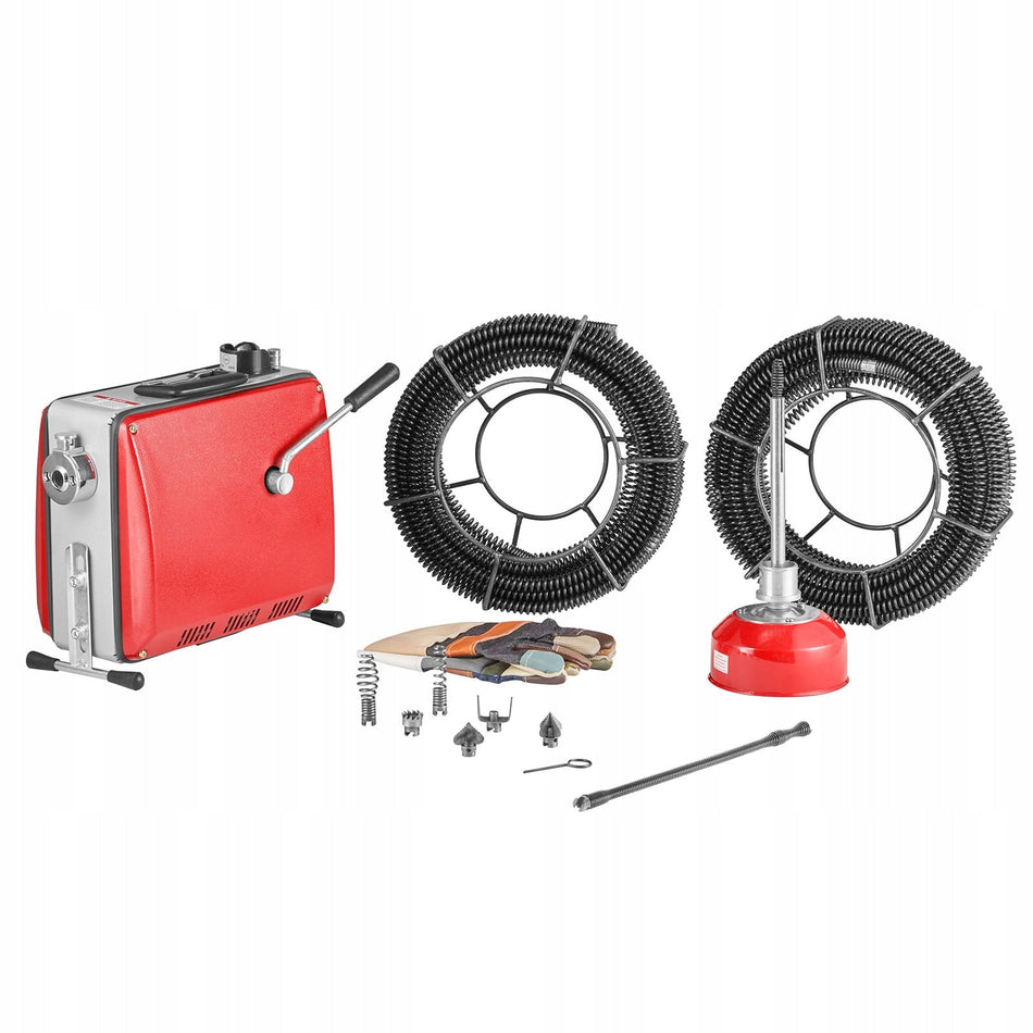 VEVOR ELEKTRYCZNA MASZYNA DO CZYSZCZENIA ODPŁYWÓW 500W 1400OBR MIN 45M