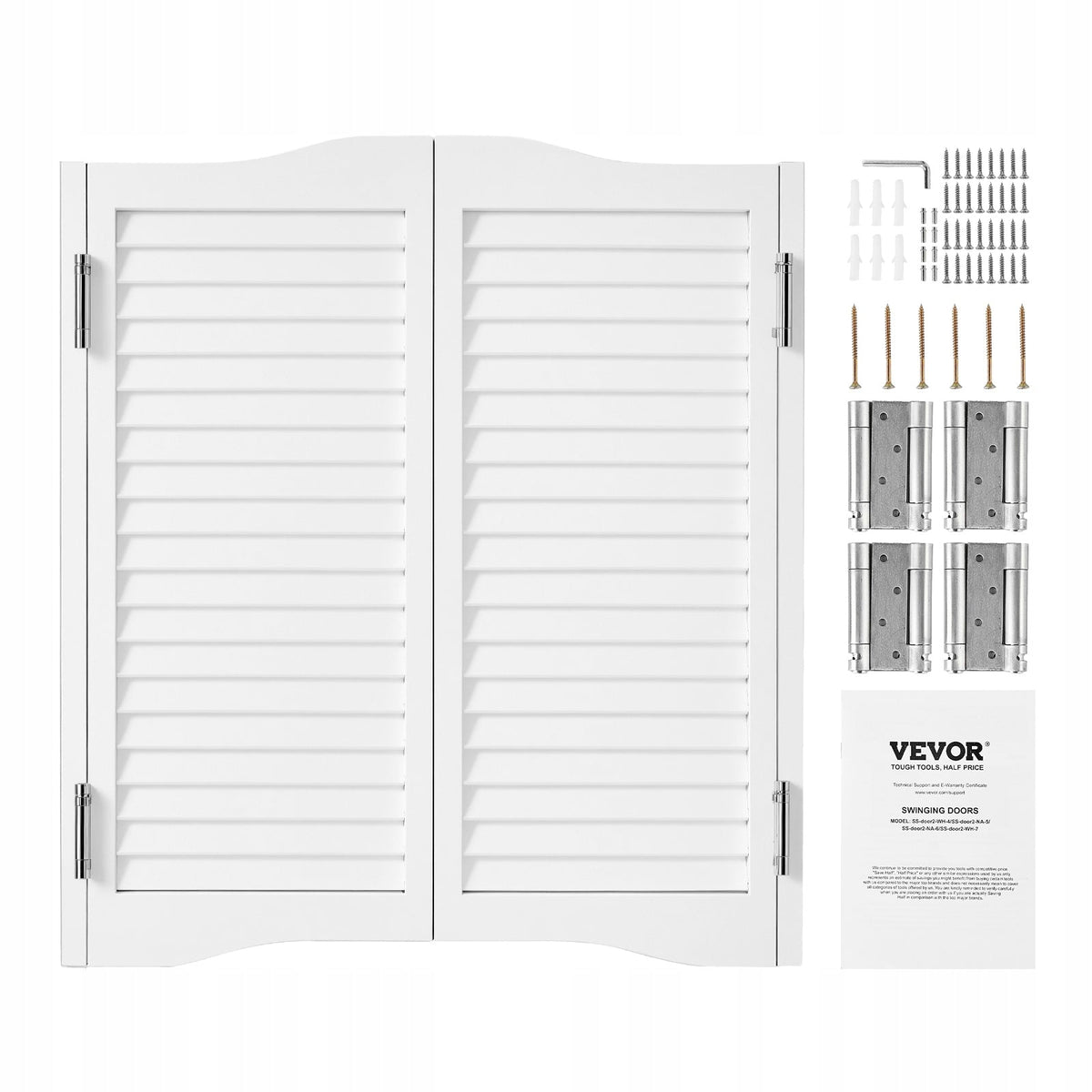 DRZWI WAHADŁOWE VEVOR DO SALONU 900X28X900 MM DREWNO SOSNOWE BIAŁE PREMIUM
