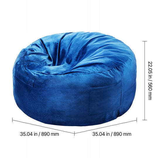FOTEL GAMINGOWY VEVOR WOREK SAKO OKRĄGŁY 89X89X56 CM NIEBIESKI PREMIUM