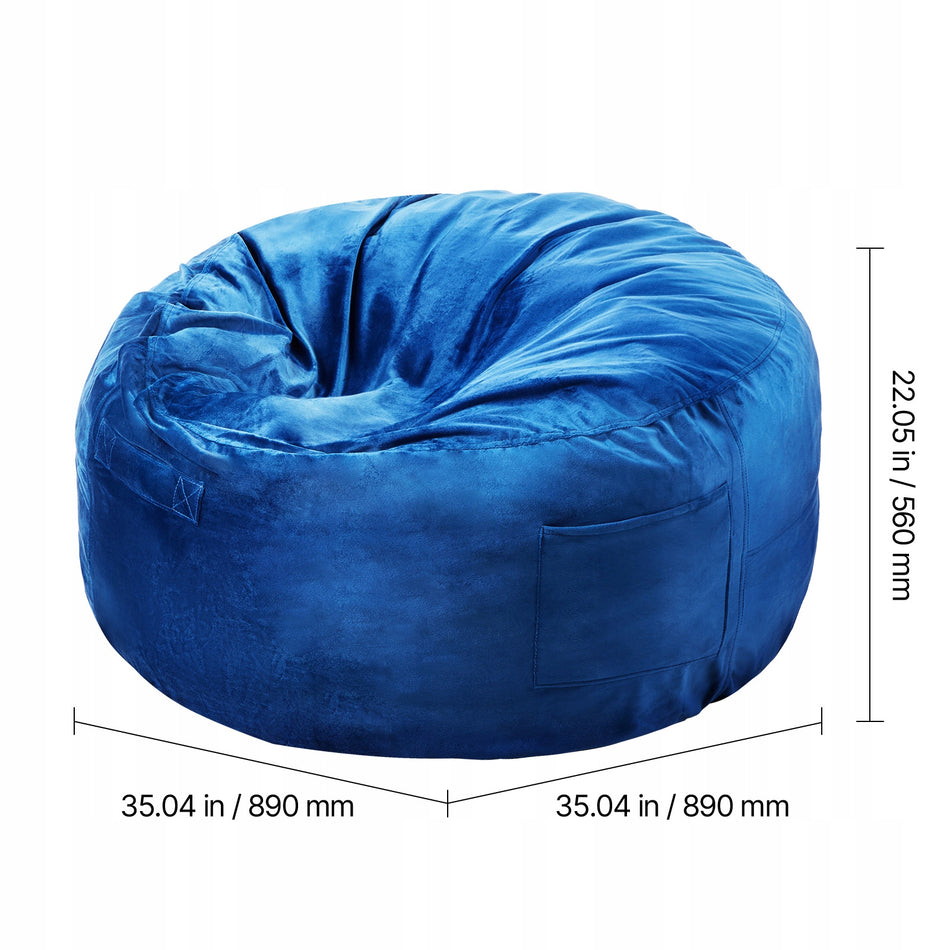 FOTEL GAMINGOWY VEVOR WOREK SAKO OKRĄGŁY 89X89X56 CM NIEBIESKI PREMIUM