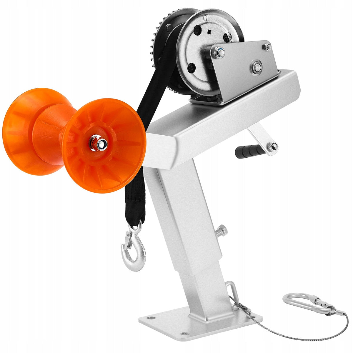 FOTEL DO PRZYCZEPY ŁODZIOWEJ VEVOR Z ROLKĄ I WYCIĄGARKĄ 544 KG OCYNKOWANY