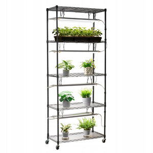 VEVOR MOCNY STOJAK NA ROŚLINY 6 POZIOMÓW Z LAMPAMI LED 192W 180CM