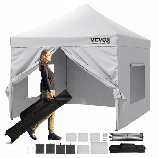 PAWILON VEVOR 304X304 CM NAMIOT OGRODOWY 500D PU SREBRNY REGULOWANY MOCNY