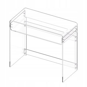 BIURKO AKRYLOWE VEVOR DWUPOZIOMOWY PRZEZROCZYSTY STOLIK Z PÓŁKĄ 40X85X75CM