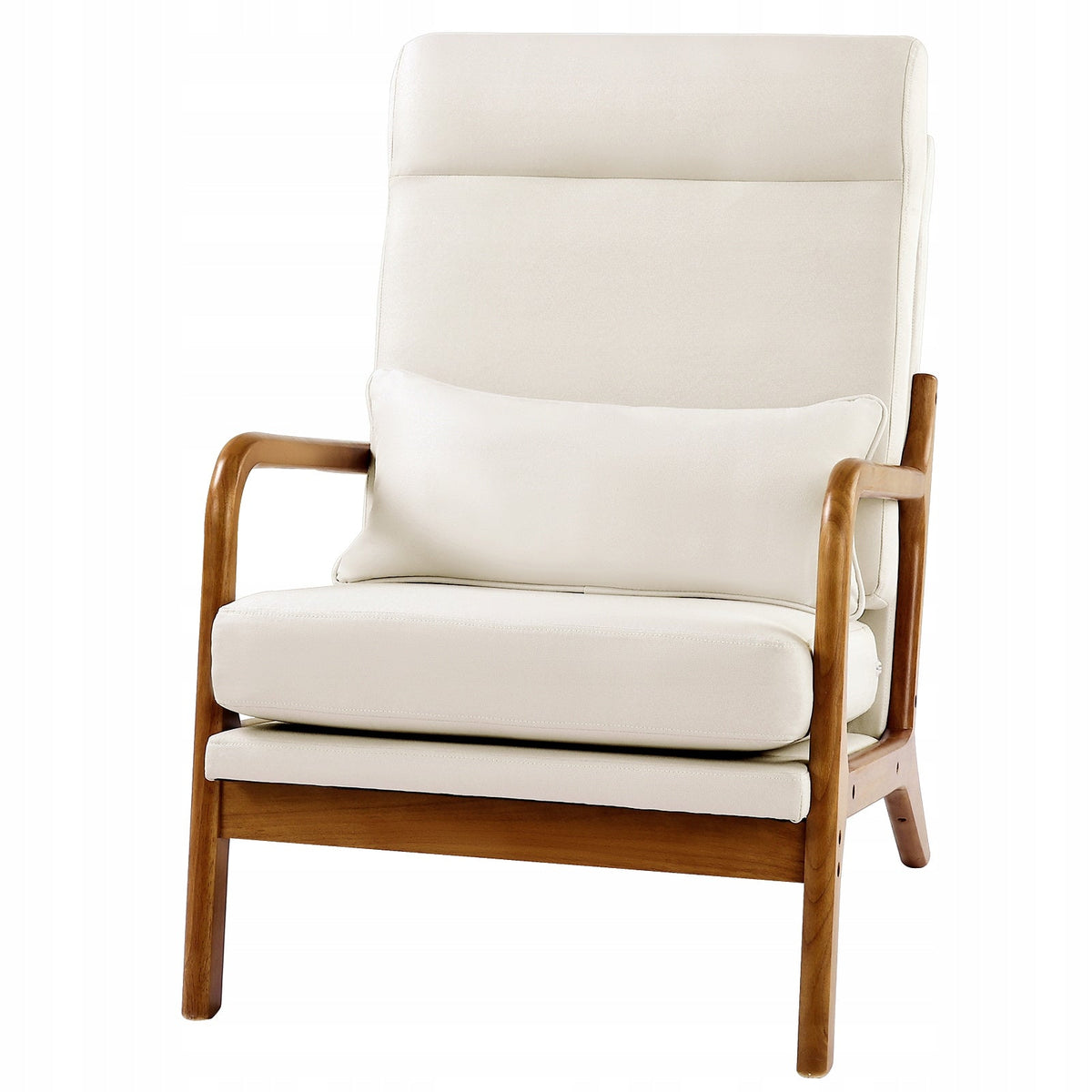 FOTEL AKCENTOWY VEVOR PREMIUM DREWNIANY MID CENTURY Z WYSOKIM OPARCIEM