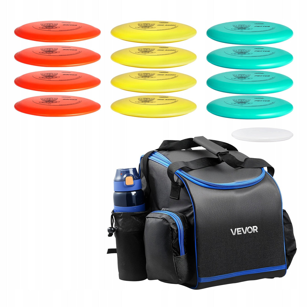 ZESTAW DO DISC GOLFA VEVOR 12 1 PCS DLA POCZĄTKUJĄCYCH Z PLECAKIEM