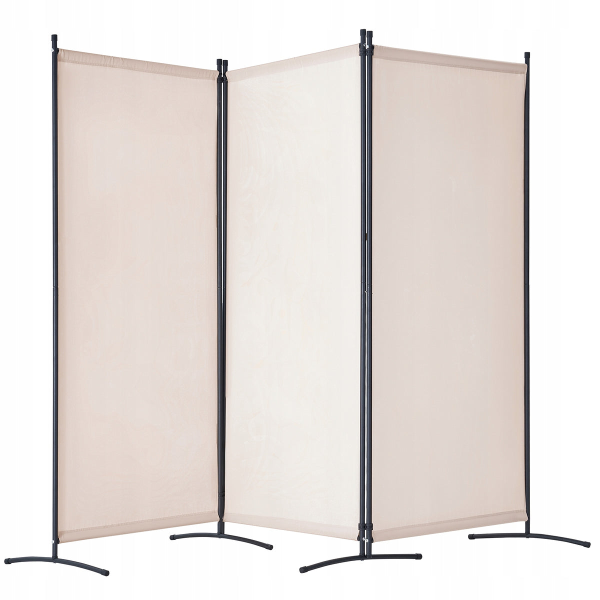 VEVOR ŚCIANA DZIAŁOWA 3-PANELOWA SKŁADANA MOCNA RAMA BEŻOWA 260X184X52CM